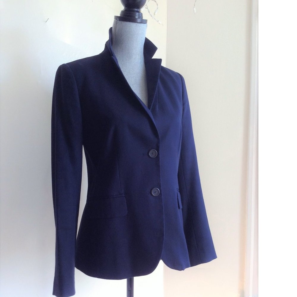 Vtg J.Crew Navy Blue Cotton Schoolboy Blazer Hol09